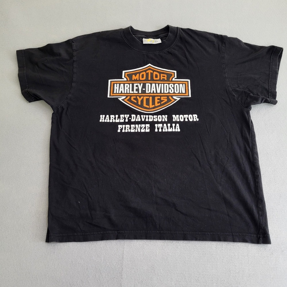 Harley Davidson Firenze Italia Graphic Black T-Shirt Size L